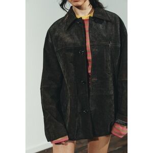 ZARA 100% SUEDE OVERSIZED JACKET size XS